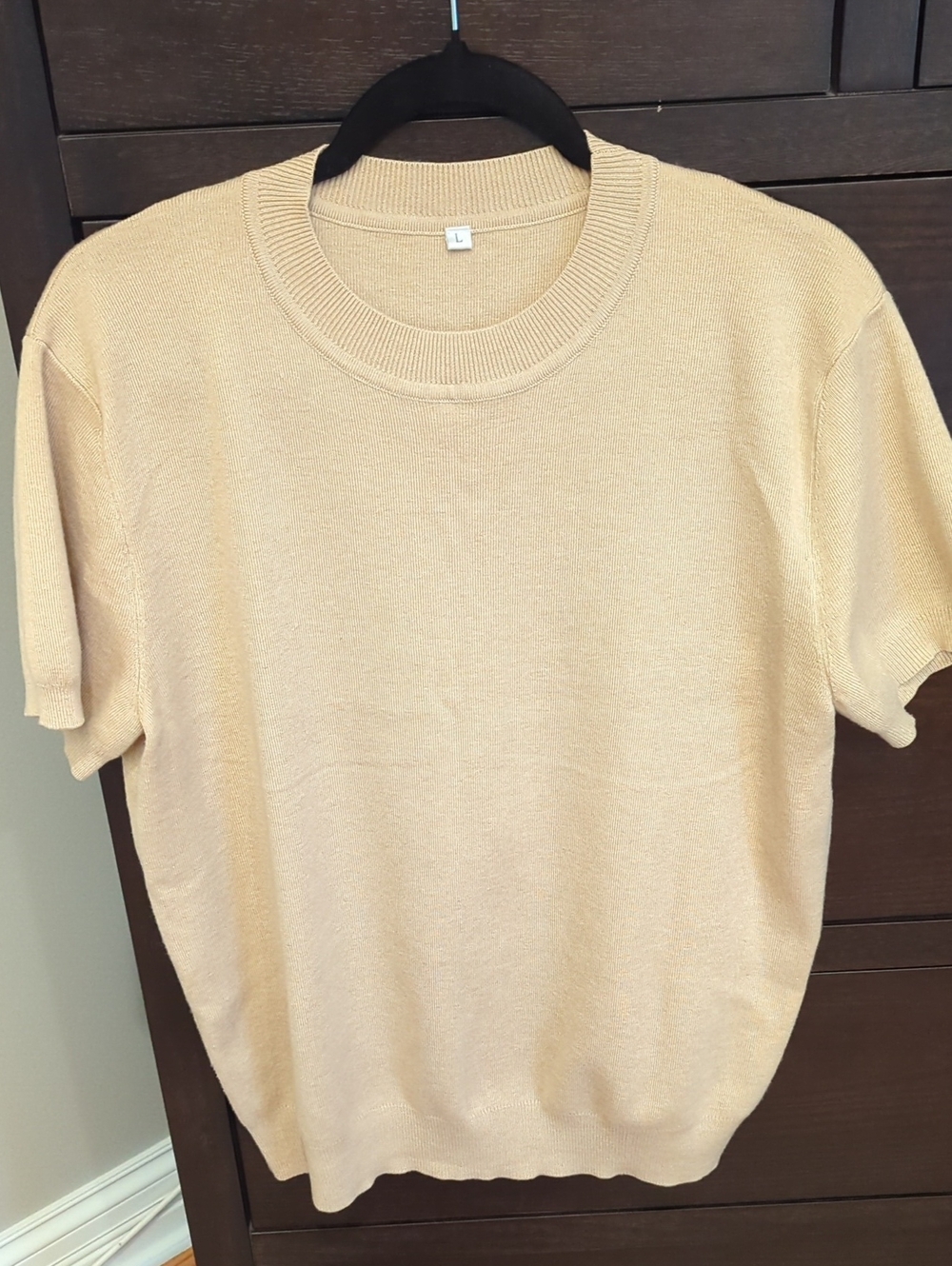Light Beige Short Sleeve Sweater